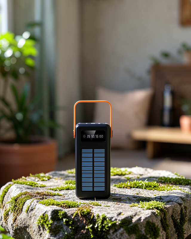 Powerbank Solar Fenerli Çoklu Kablolu Taşınabilir Şarj Aleti
