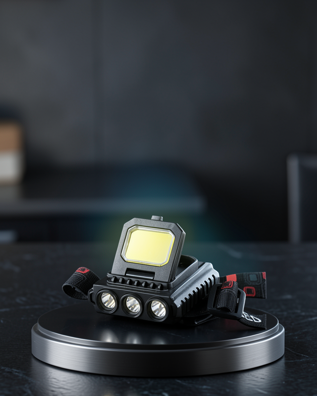 Şarjlı LED Kafa Lambası 800 Lumen COB XPE Ayarlanabilir Başlıklı