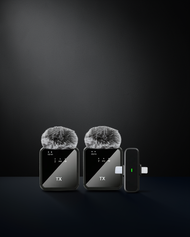 2in1 Kablosuz Yaka Mikrofonu iOS ve Android Uyumlu