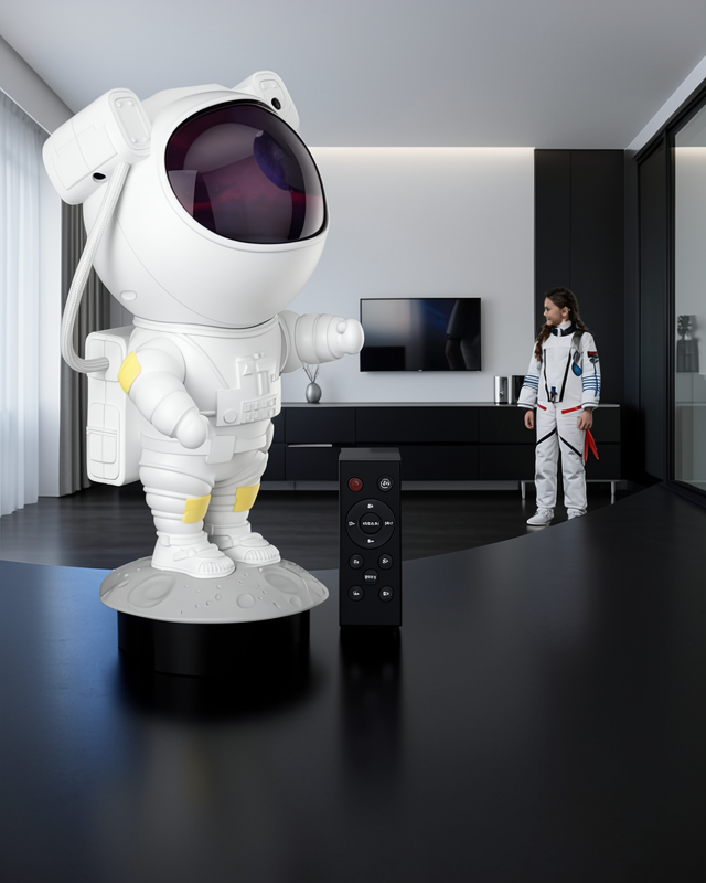 Çocuklara Özel Projeksiyon Astronot Lamba Speaker Sevimli