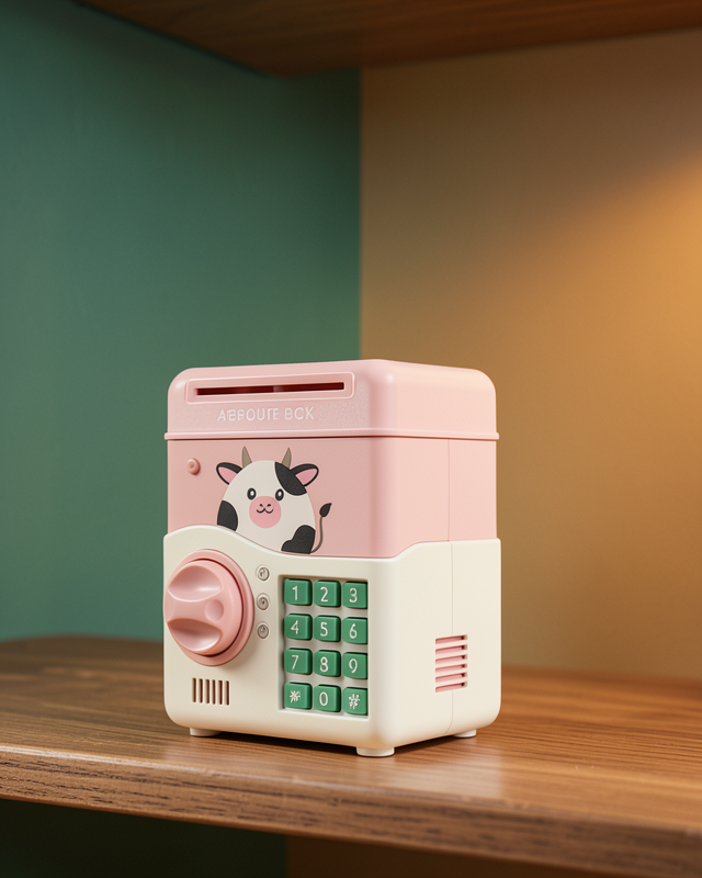 Pembe Şifreli Eğitici ATM Kasa Çocuk Kumbarası
