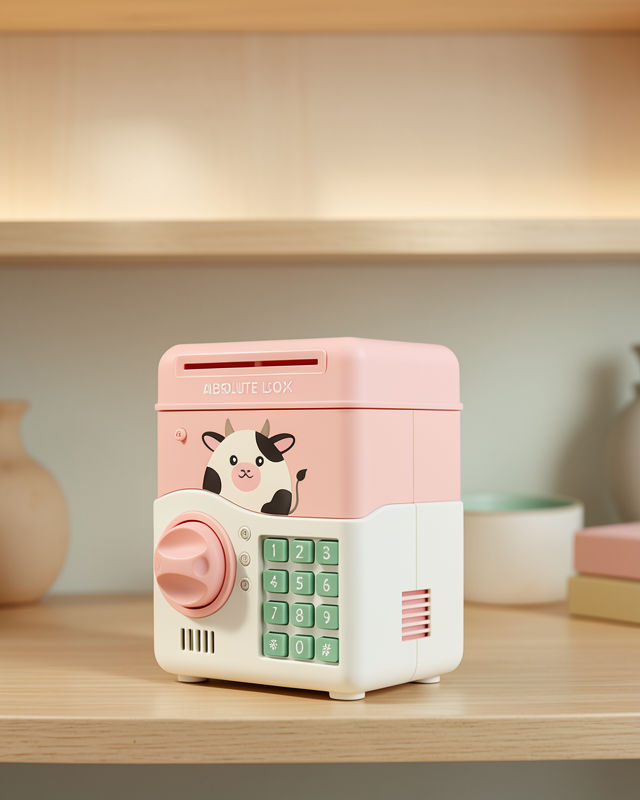 Çocuklar İçin Pembe ATM Görünümlü Elektronik Kumbara