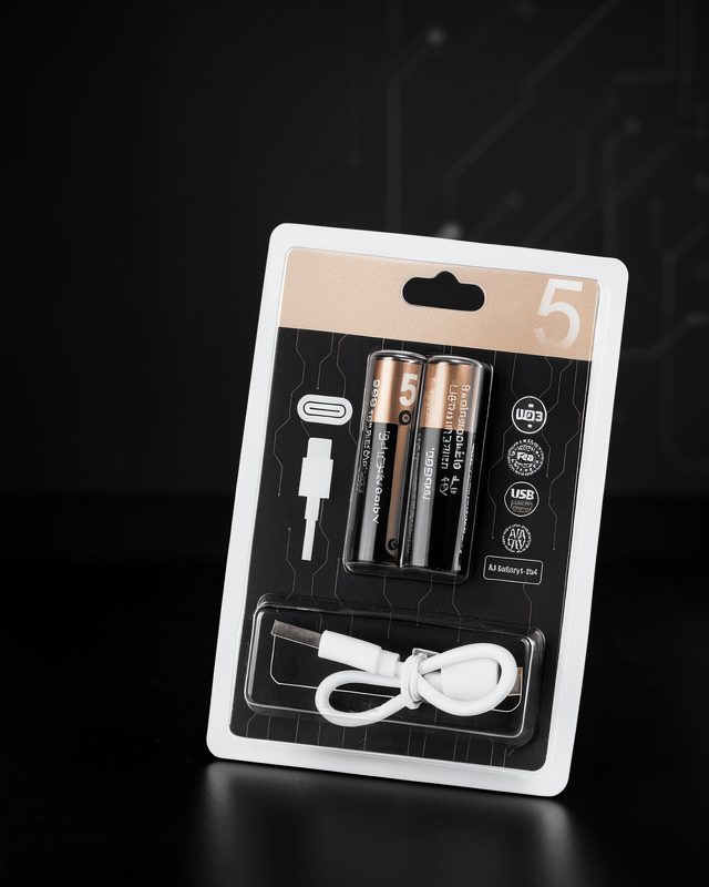 USB Type-C ile Hızlı Şarj Edilebilen AA Lityum Pil