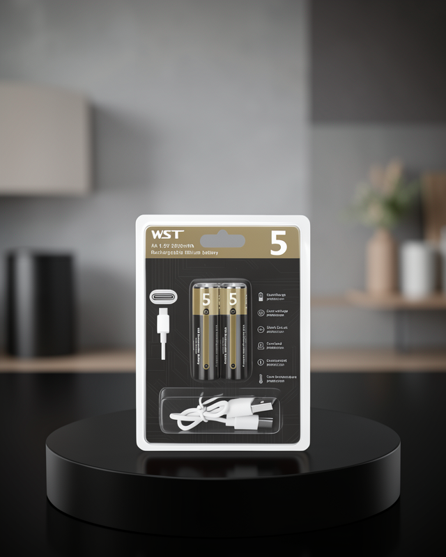 Tekrar Şarj Edilebilir AA USB Type-C Pil | 1000+ Döngü | 1.5V Sabit Voltaj