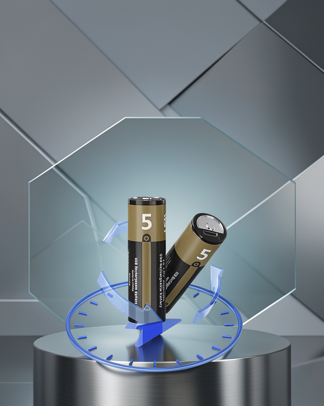1.5V AA Şarjlı Lityum Pil | 1000+ Kez Şarj Edilebilir | Hızlı Type-C Şarj (2 Adet)