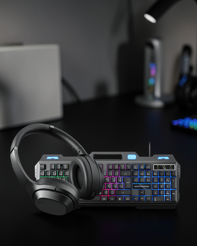 Gaming Set Işıklı Klavye Mouse + Bluetooth 5.2 Kulaklık Oyuncu Paketi