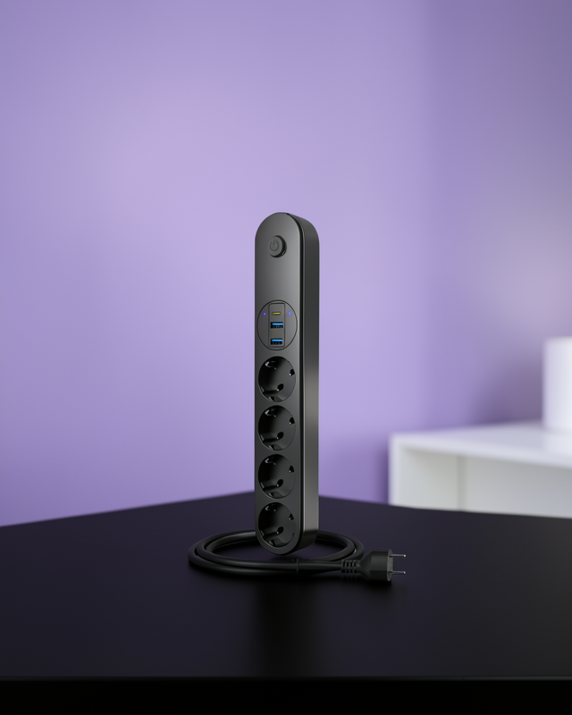 Akım Korumalı Çoklu Priz 4’lü 2 USB 1 Type-C 2500W Güçlü Tasarım