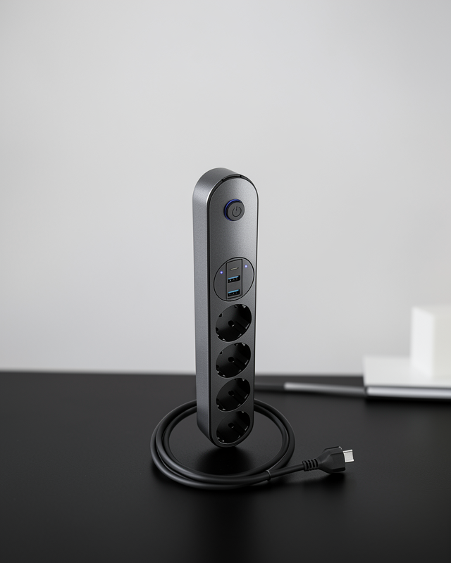 Akıllı Akım Dengelemeli 4’lü Çoklu Priz Type-C ve USB Çıkışlı