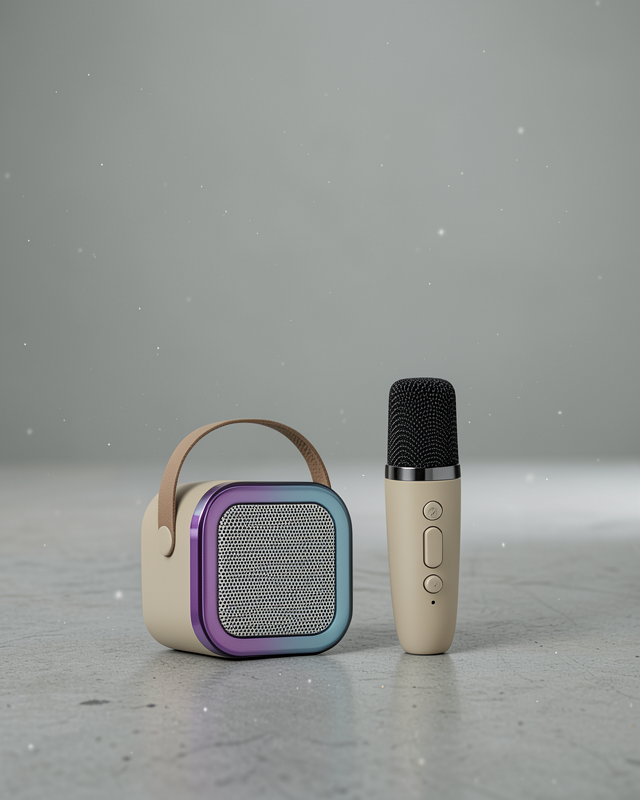 Karaoke Mikrofon Hoparlör Seti Bluetooth Kablosuz Taşınabilir