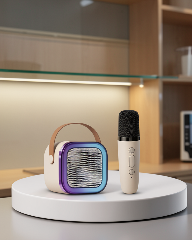 Bluetooth Karaoke Mikrofon ve Hoparlör Seti Taşınabilir