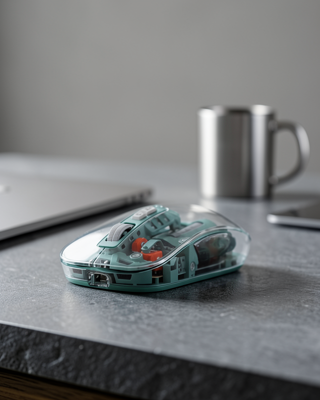 Bluetooth ve 2.4G USB Destekli Pilli Kablosuz Şeffaf Mouse