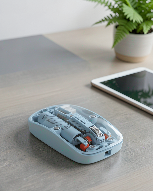 Mavi Kablosuz Mouse Bluetooth ve USB Çift Mod Bağlantılı