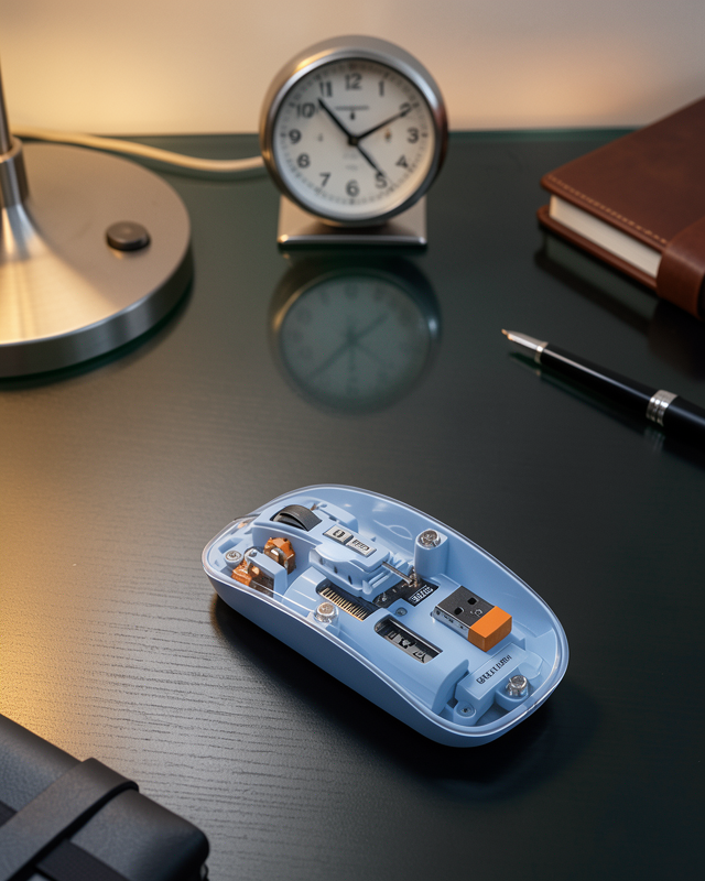 800 1600 DPI Ayarlanabilir Mavi Kablosuz Mouse Pilli