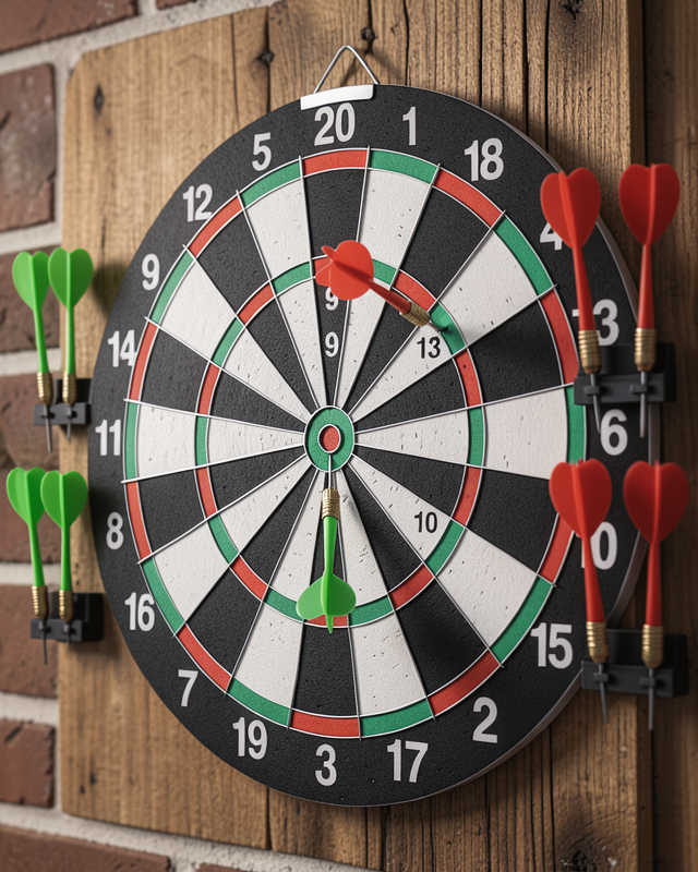 12 İnç Dart Tahtası 4 Adet Metal Uçlu Dart Oku Kolay Montajlı