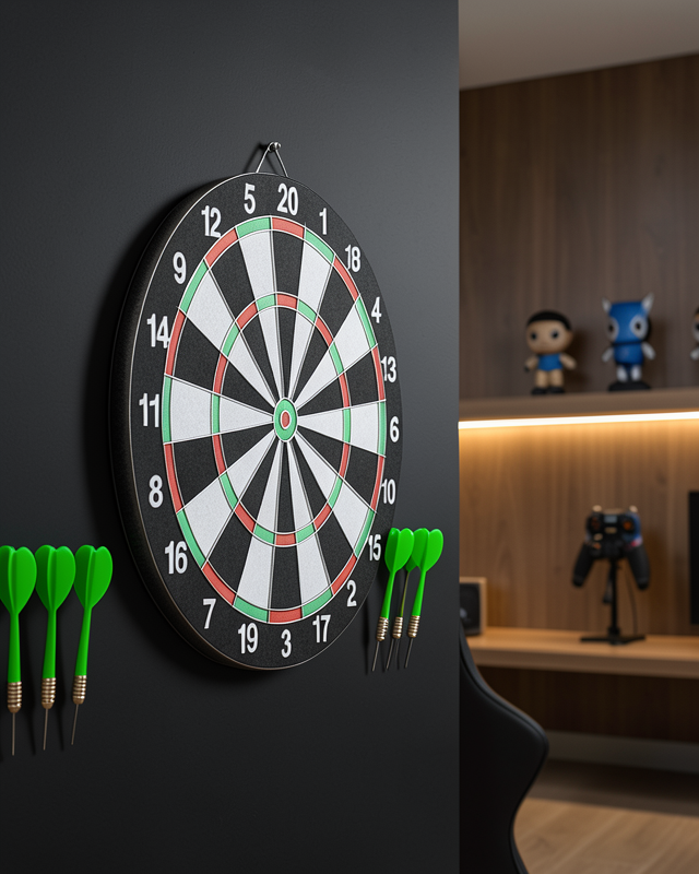 Kaliteli Ahşap Dart Tahtası 12 İnç  4 Dart Ok Seti