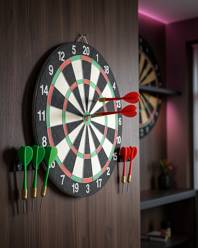 Şık Tasarımlı Dart Tahtası 12 İnç Dayanıklı Ahşap Gövde