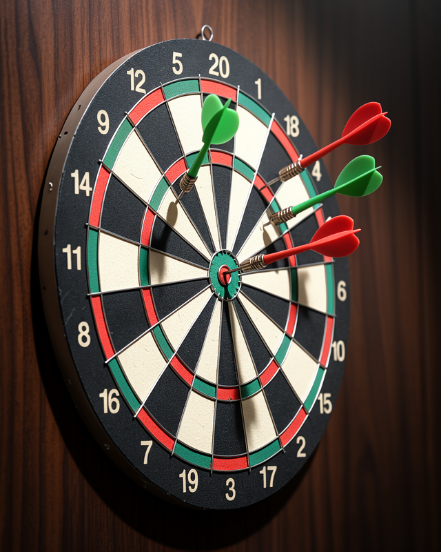 Kaliteli Ahşap 15 İnç Dart Tahtası Kolay Montajlı 4 Ok