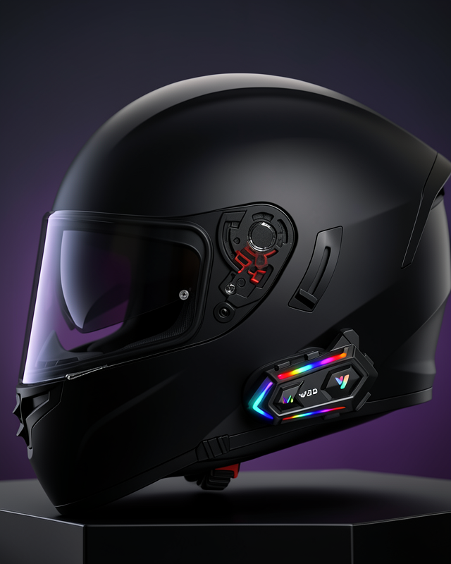 Yeni Nesil Bluetooth 5.3 Motosiklet Intercom RGB Işıklı 1000m Mesafeli