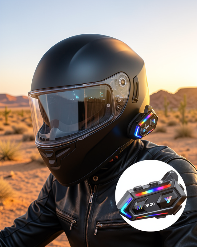 IPX6 Su Geçirmez Intercom 1000m Bağlantı 1000mAh Batarya RGB Işıklı