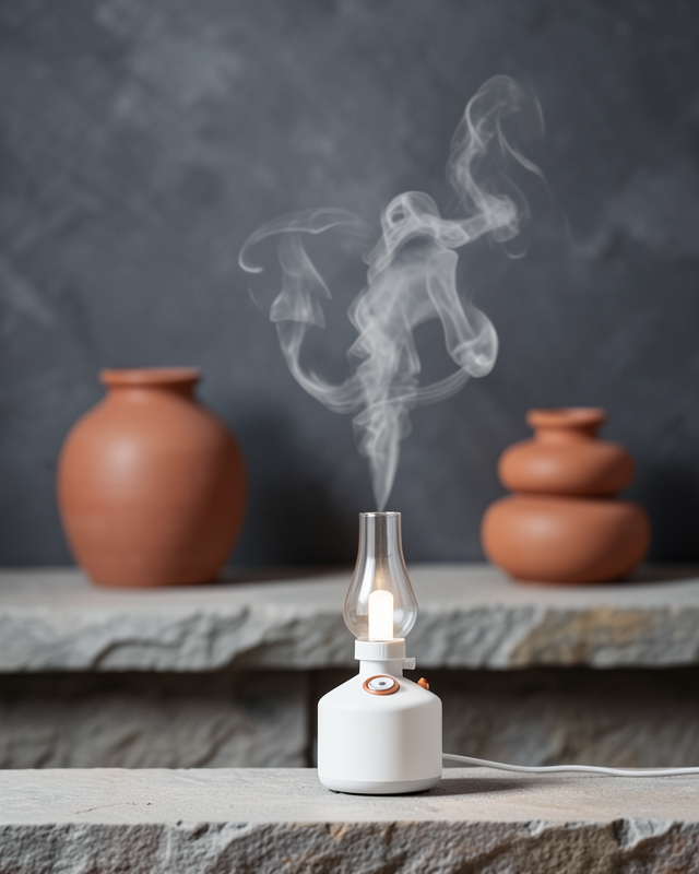 USB Şarjlı Gaz Lambası Modeli Nano Mist Aromaterapi Nemlendirici 280 ml