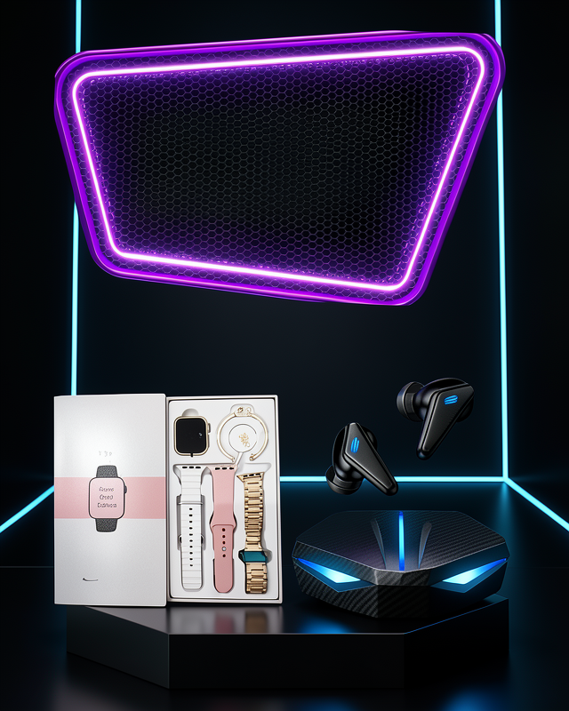 Kadınlar İçin Dokunmatik Ekran Akıllı Saat ve Gamer Kablosuz Bluetooth Kulaklık ANC Özelliği