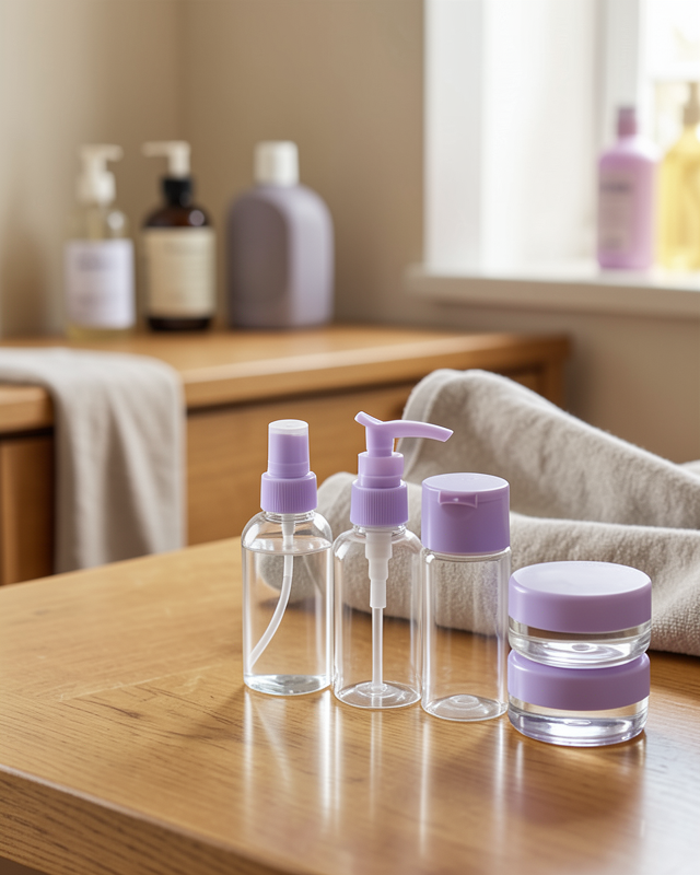 5 Parça Seyahat Banyo Seti 30 ml Şeffaf Taşınabilir Şişe Seti