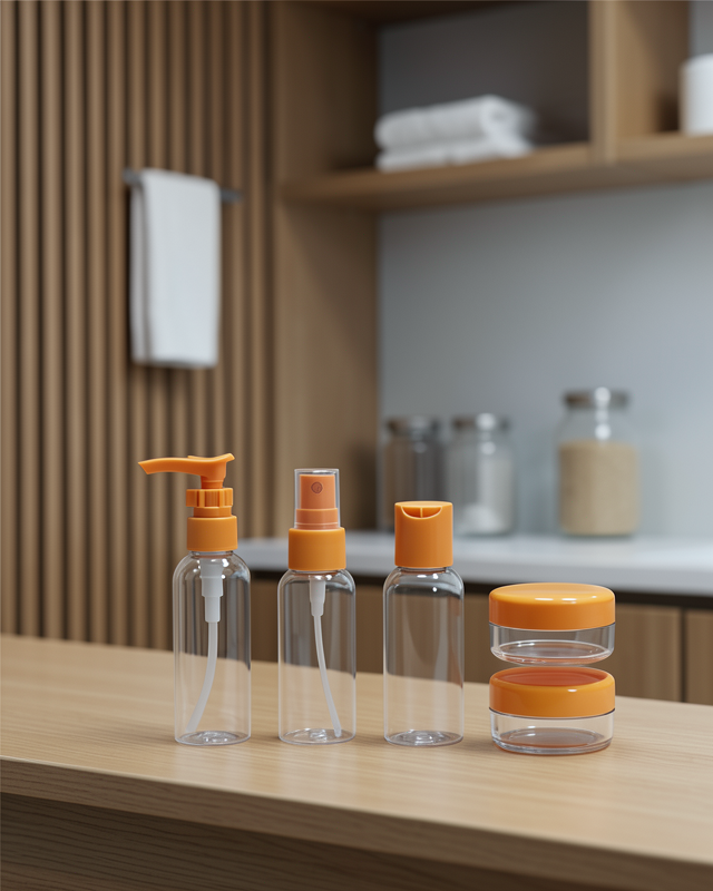 30 ml 5’li Seyahat Şişesi Seti Çantalı Kozmetik Organizer