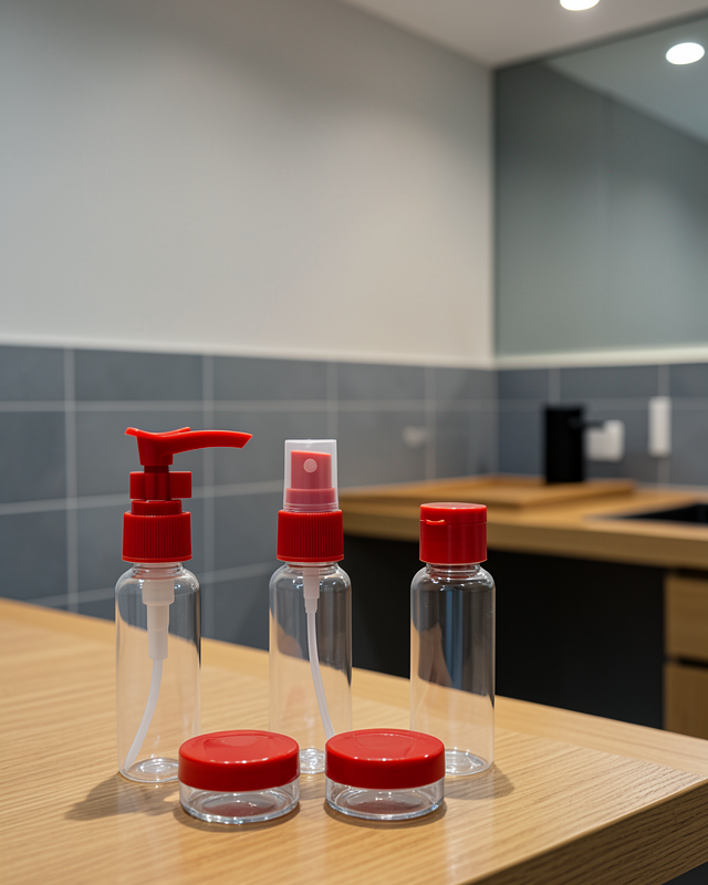 5’li Seyahat Boy Kozmetik Şişe Seti 30 ml Çantalı Organizer