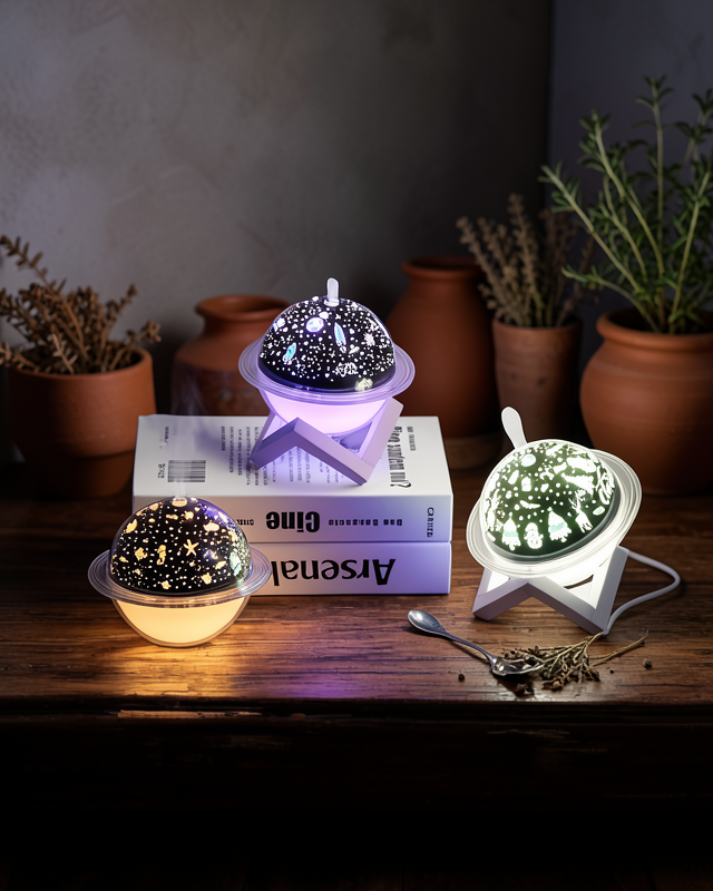 Hava Nemlendirici Masa ve Gece Lambası USB Projeksiyon Aromaterapi