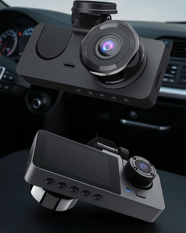 Yol Kayıt Araç Kamerası HD DVR 3 Kameralı 2.0in Ekranlı Ön İç Arka