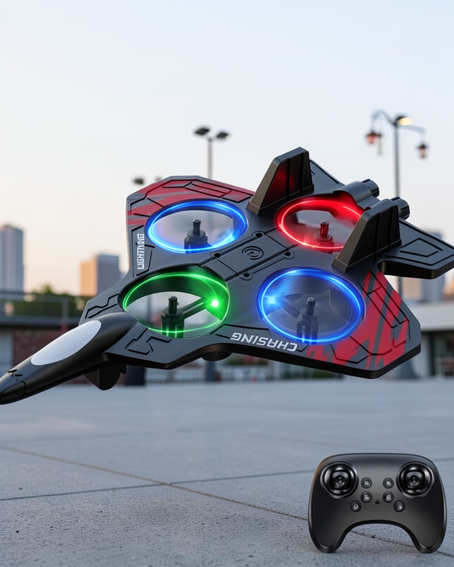 Uzaktan Kumandalı Drone Uçak LED Işıklı 360 Derece Akrobatik Hareket Özellikli