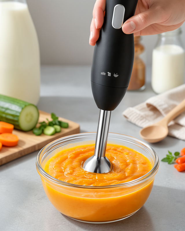 Ergonomik Tasarımlı El Blenderı Paslanmaz Çelik Metal Blender Ayağı
