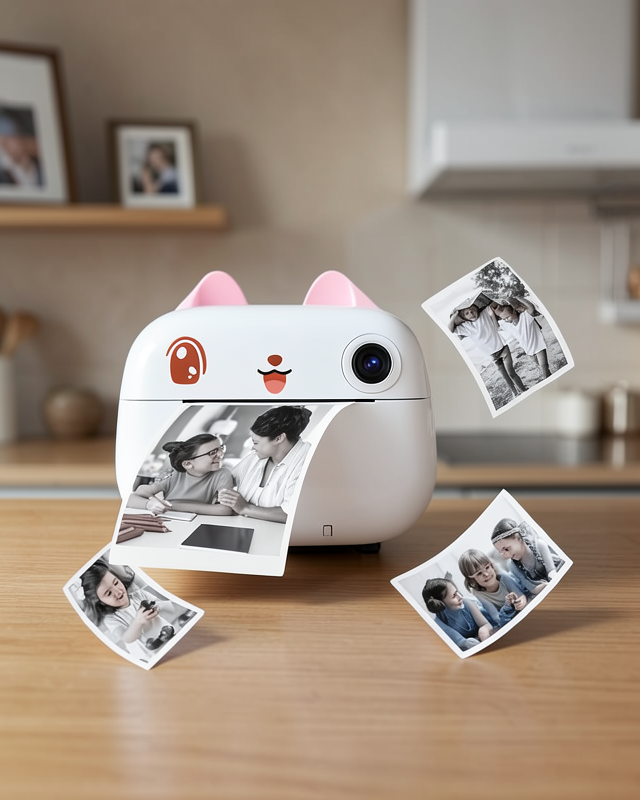 Çocuk Fotoğraf Makinesi Dijital HD Video Rulo Kağıt Baskılı Yazıcı