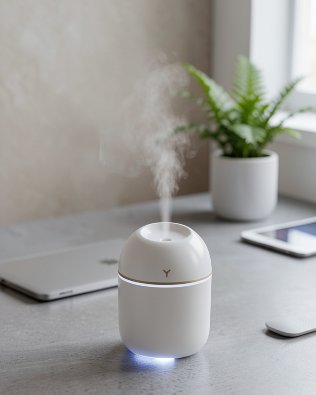 Mini Hava Nemlendirici USB Bağlantılı LED Işıklı 5 Esans Hediyeli Aromaterapi Difüzörü
