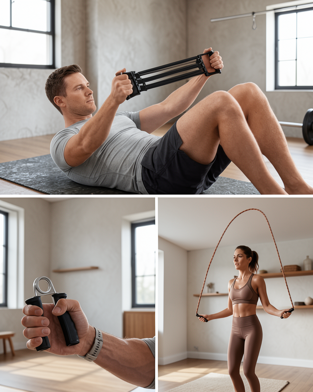 Ev Spor Seti Atlama İpi El Yayı Karın Egzersiz Aleti Fitness Seti