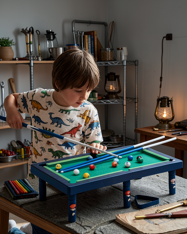 Mini Bilardo Oyunu Seti Evde Eğlenceli Masa Oyunu Çocuk ve Aile