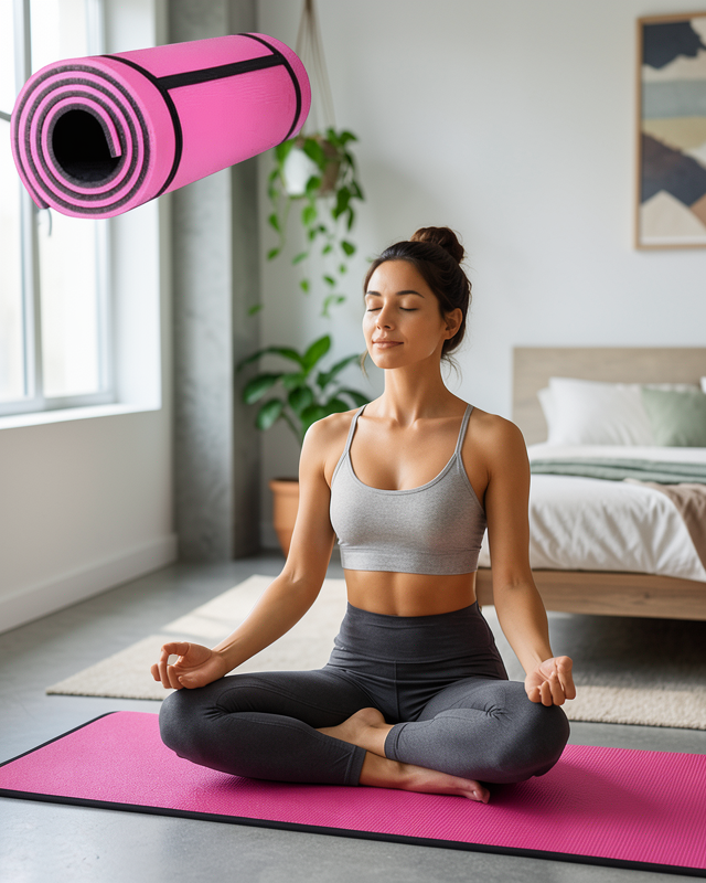 10 mm Pilates ve Egzersiz Matı Kaydırmaz Taban Konforlu Spor Minderi Hafif Taşınabilir
