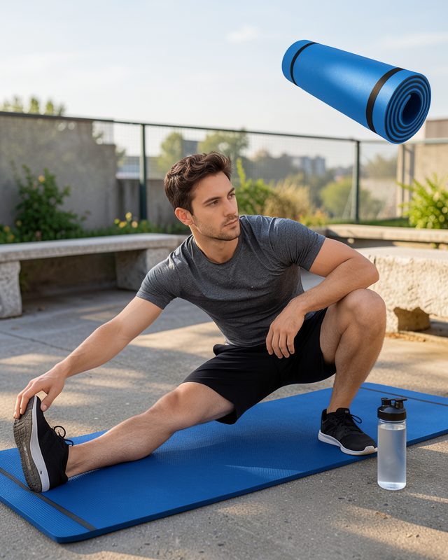 10 mm Fitness Minderi Tırtıklı Kaymaz Yüzey Esnek Darbe Emici Eva Yapı