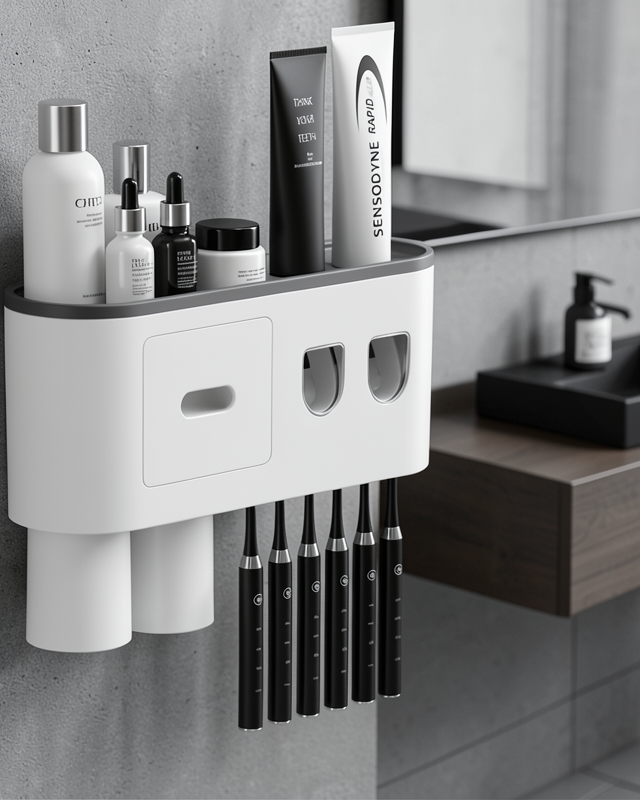 Çok Fonksiyonlu Diş Fırçası Tutucu Otomatik Dispenser Bardaklı Organizer