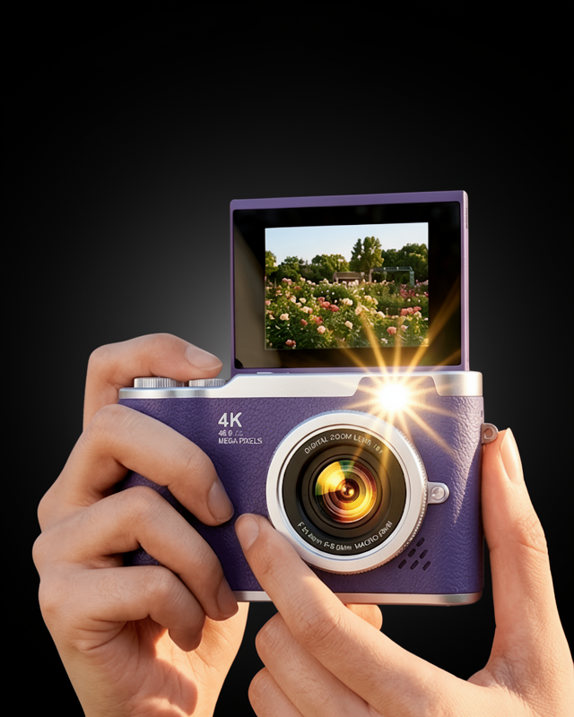 Flip Ekranlı Dijital Kamera 4K Video 48 MP Güzelleştirme Modu