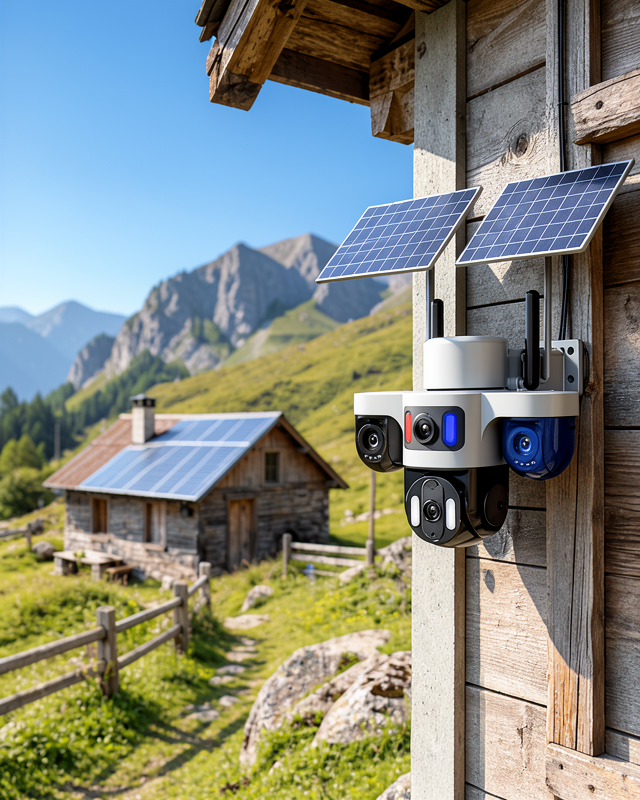 Güneş Enerjili Çiftlik Kamerası 3 Lensli 9MP Solar Kamera 2 Yıl Garantili