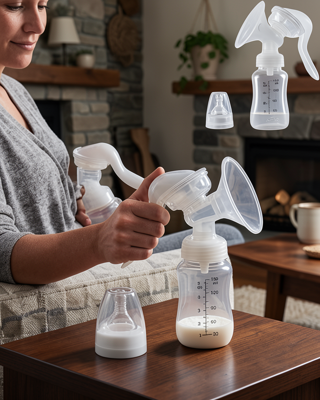 Manuel Göğüs Pompası Masaj Özellikli BPA İçermez Taşınabilir 180 ML