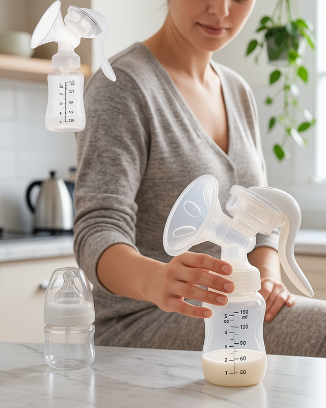 Masaj ve Sağım Özellikli Manuel Süt Pompası Sessiz Kullanım 180 ML