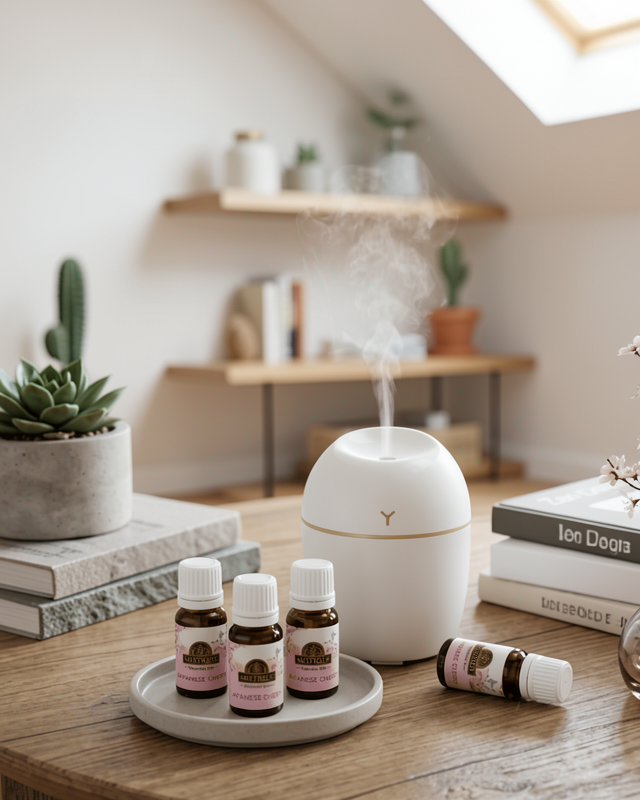 USB Mini Nemlendirici Aromaterapi Difüzörü LED Işıklı 5 Esanslı