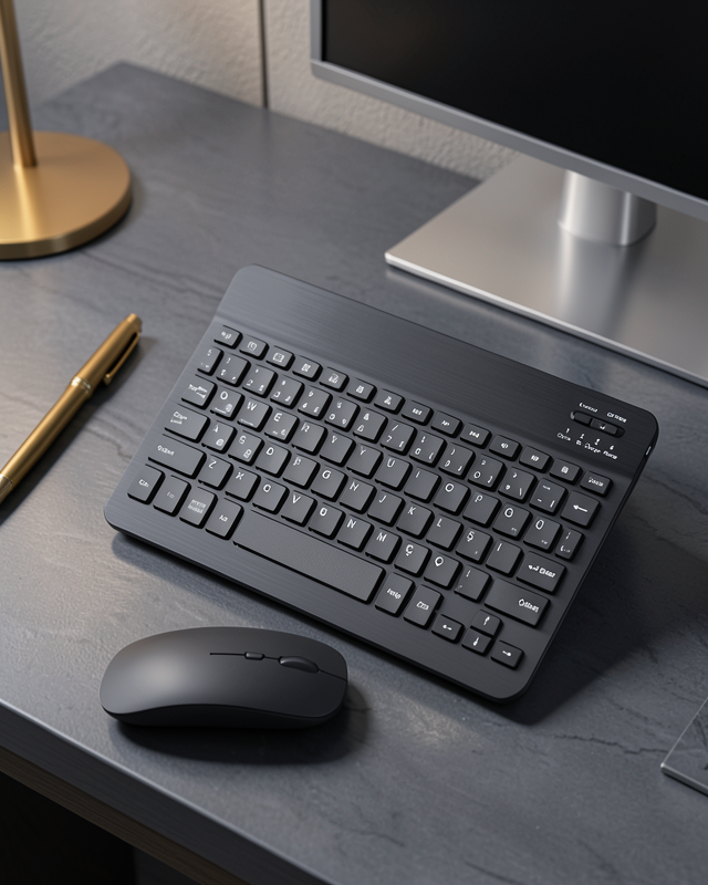Bluetooth Klavye Mouse Seti Taşınabilir Wireless Bilgisayar Aksesuarı