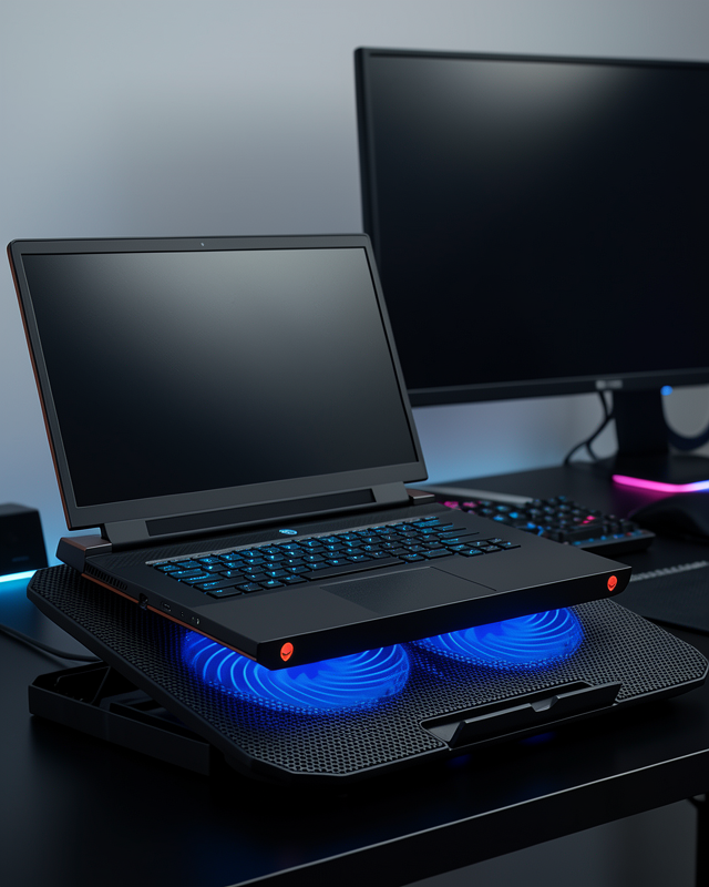 Laptop Soğutucu Stand Çift Fanlı 17 İnç Uyumlu Ayarlanabilir Notebook Altlığı