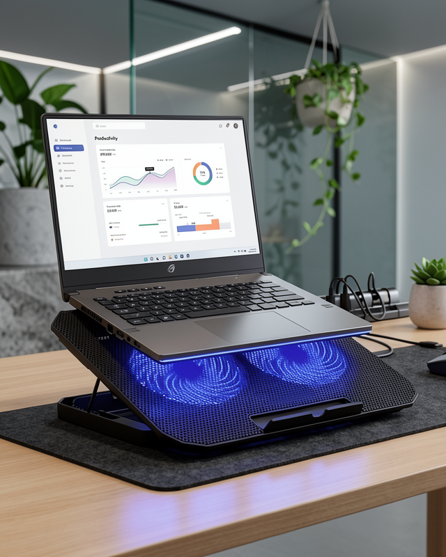 Notebook Soğutucu Fanlı Stand USB Portlu 8 Kademe Laptop Sehpası