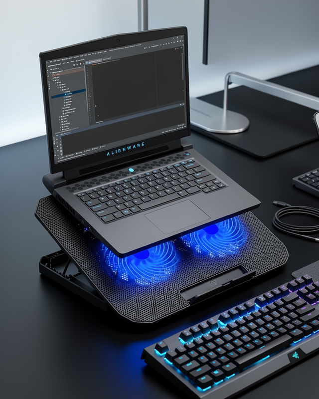 Çift Fanlı Sessiz Laptop Soğutucu 17 İnç Uyumlu Yükseltici Stand