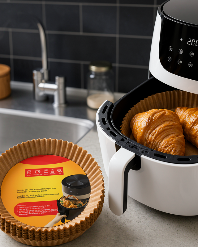 Yuvarlak Airfryer Kağıdı 100 Adet Yağ Tutmaz Hazne Koruyucu