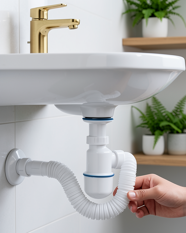 Lavabo Gider Borusu Esnek Hortumlu Sifon Seti Koku Önleyici Dayanıklı Tasarım